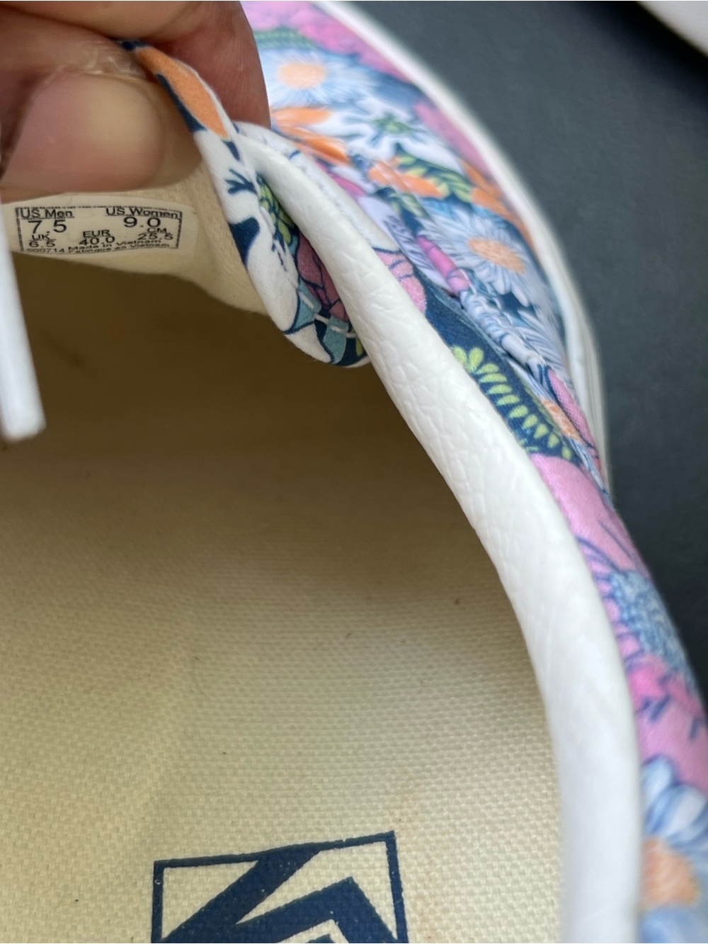 Vans Floral Canvas Low-Top Sneakers in Pink, Blue & Orange - Picture 8 of 16